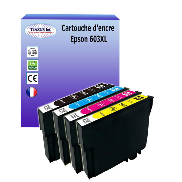 4 cartouches compatibles avec  epson 603 xl pour epson workforce wf-2850dwf wf-2870dwf wf2835-dwf