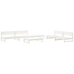 vidaXL Salon de jardin 6 Pièces Blanc Bois de pin massif
