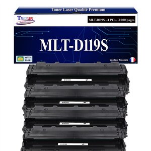 T3AZUR - 4x Toners compatibles avec Samsung MLTD119S D119S pour Samsung ML-1610 ML-1615 ML-1620 ML-1625 ML-2010 ML-2010L ML-2010P ML-2010PR ML-2010R ML-2015