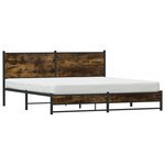 vidaXL Cadre de lit en métal sans matelas chêne fumé 160x200 cm