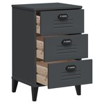 vidaXL Table de chevet VIKEN gris anthracite bois d'ingénierie