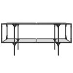 vidaXL Table basse avec dessus en verre transparent 98 5x50x45cm acier