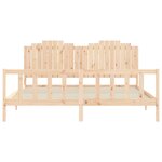 vidaXL Cadre de lit avec tête de lit 200x200 cm bois massif