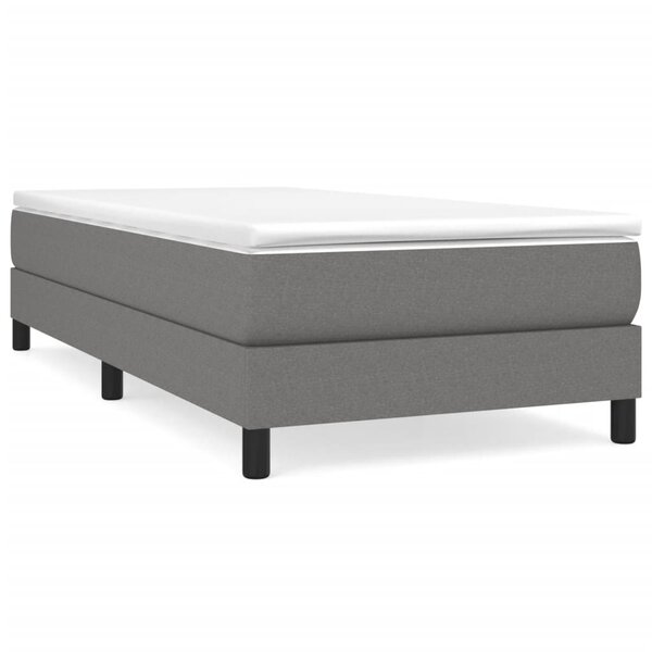 vidaXL Cadre de lit Gris foncé 90x200 cm Tissu