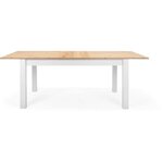 Table à manger extensible BERGEN - chêne artisan et blanc - 160-215 x 90 x 75 cm