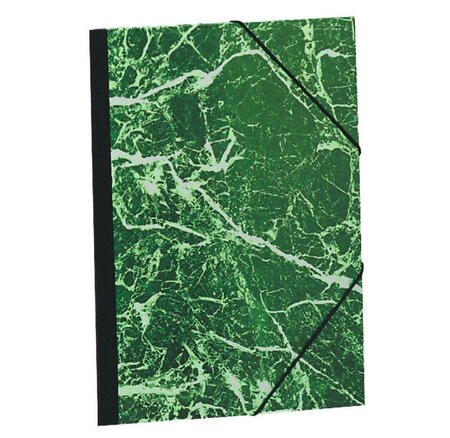 Carton à dessin marbré vert avec elastique 52 x 67 cm exacompta