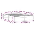 vidaXL Cadre de lit bois massif 150x200 cm très grand