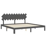vidaXL Cadre de lit avec tête de lit gris 200x200 cm bois massif