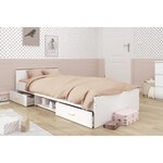 Lit enfant contemporain blanc mat 90 x 200 cm