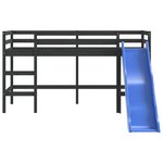 vidaXL Lit mezzanine enfants toboggan 90x200 cm bois pin massif