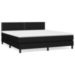 vidaXL Sommier à lattes de lit avec matelas Noir 180x200 cm Tissu