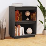 vidaXL Armoire console Gris 60x34x75 cm Bois de pin solide