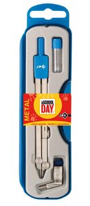 Coffret compas 3 pieces Nickelé bague et mines JPC