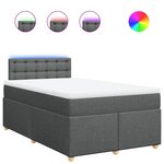 vidaXL Sommier à lattes de lit avec matelas Gris foncé 120x200cm Tissu