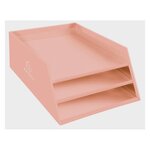 Corbeille à courrier 3 niveaux exacompta aquarel en carton corail