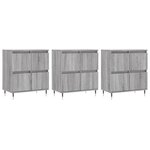 vidaXL Buffets 3 Pièces Sonoma gris Bois d'ingénierie