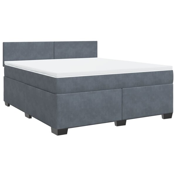 vidaXL Sommier à lattes de lit et matelas Gris foncé 180x200cm Velours