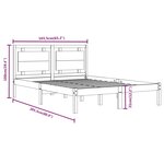 vidaXL Cadre de lit Bois massif 160x200 cm