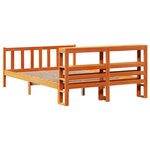 vidaXL Cadre de lit et tête de lit cire marron 120x200 cm bois de pin