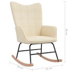 vidaXL Chaise à bascule avec tabouret Crème Tissu