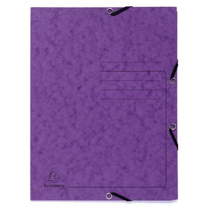 Chemise À Élastique 3 Rabats Carte Lustrée 355gm2 - A4 - Violet - X 25 - Exacompta