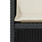 vidaXL Ensemble de bistro 3 Pièces avec coussins noir résine tressée
