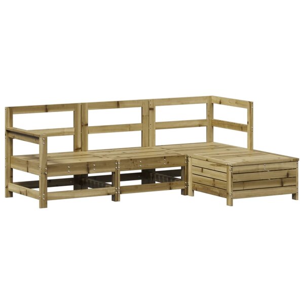 vidaXL Salon de jardin 4 Pièces bois de pin imprégné