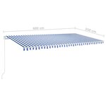 vidaXL Auvent automatique capteur de vent et LED 6x3 5 m Bleu et blanc