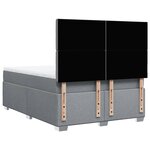 vidaXL Sommier à lattes de lit avec matelas Gris clair 140x190cm Tissu