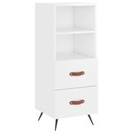 vidaXL Buffet haut Blanc brillant 34 5x34x180 cm Bois d'ingénierie