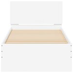 vidaXL Cadre de lit avec tête de lit blanc 75x190 cm bois d'ingénierie