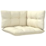 vidaXL Salon de jardin 4 Pièces avec coussins crème Bois de pin