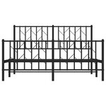 vidaXL Cadre de lit métal avec tête de lit/pied de lit noir 135x190 cm
