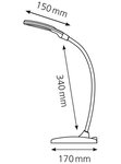 Lampe à led TWIST bras flexible - base métal coloris argent HANSA
