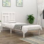 vidaXL Cadre de lit sans matelas blanc 90x190 cm bois de pin massif