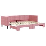 vidaXL Lit de jour avec lit gigogne rose 80x200 cm velours