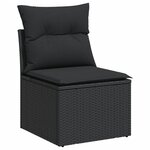 vidaXL Salon de jardin 6 Pièces avec coussins noir résine tressée