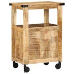 vidaXL Chariot de cuisine 55x40x80 cm Bois massif manguier brut