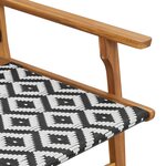 vidaXL Ensemble de Chaises de Jardin avec Table - 5 Pièces  Noir et Blanc  Bois d'Acacia Massif