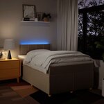 vidaXL Sommier à lattes de lit avec matelas Crème 120x200 cm Tissu