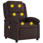 vidaXL Fauteuil de massage inclinable Marron foncé Tissu