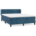 vidaXL Sommier à lattes de lit et matelas Bleu foncé 140x200cm Velours