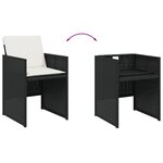 vidaXL Ensemble à manger de jardin coussins 7Pièces Noir Résine tressée