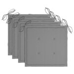 vidaXL Chaises de jardin lot de 4 avec coussins Bois de teck massif