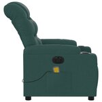 vidaXL Fauteuil de massage inclinable électrique Vert foncé Tissu