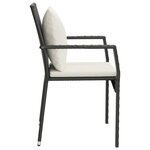 vidaXL Chaises de jardin lot de 2 avec coussins Résine tressée Noir