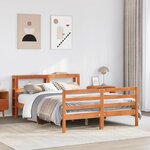 vidaXL Cadre de lit sans matelas cire marron 120x200cm bois pin massif
