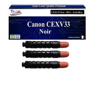 T3AZUR -2x Toners compatibles avec Canon IR2520 IR2525 IR2530 IR2535 remplace Canon CEXV33 (2785B002) - 14 600 pages