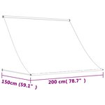 vidaXL Auvent rétractable crème 200x150 m tissu et acier