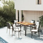 vidaXL Ensemble à manger de jardin coussins 5Pièces Noir Résine tressée